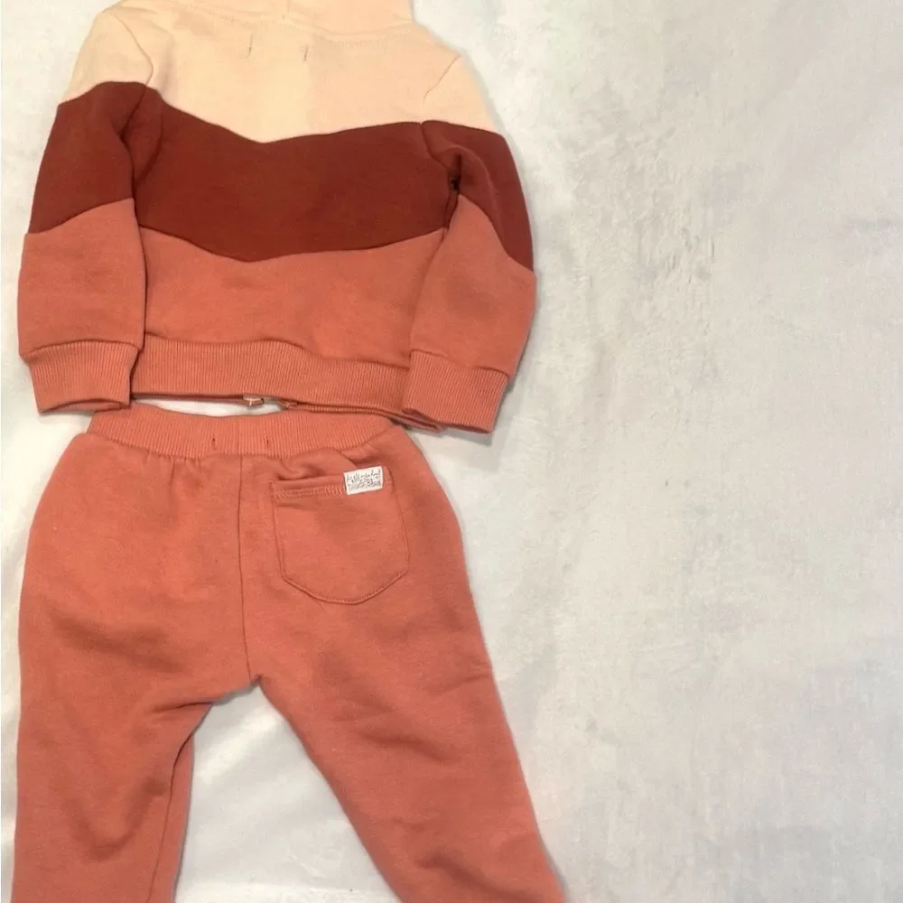 7 For All Mankind 2 Piece Fleece Hoodie Jacket & Pants Set Size 12M NWT